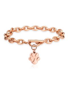 Paw Charm - Rose Gold Stainless Steel Cremation Ashes Jewellery Bracelet