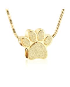 Paw Charm Gold - Stainless Steel Pet Cremation Ashes Memorial Pendant