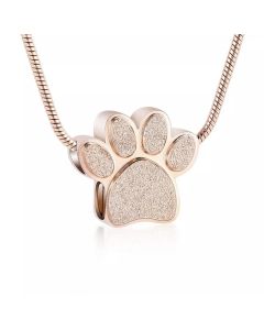 Paw Charm Rose Gold - Stainless Steel Pet Cremation Ashes Memorial Pendant