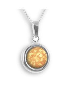 LifeStone™ Perfect Circle Cremation Ashes Pendant-Amber-Sterling Silver