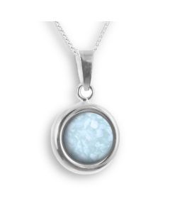 LifeStone™ Perfect Circle Cremation Ashes Pendant-Azure-Sterling Silver