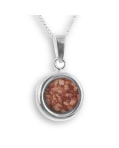 LifeStone™ Perfect Circle Cremation Ashes Pendant-Copper-Sterling Silver