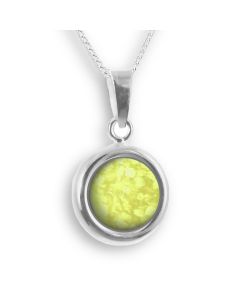 LifeStone™ Perfect Circle Cremation Ashes Pendant-Daffodil-Sterling Silver