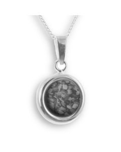 LifeStone™ Perfect Circle Cremation Ashes Pendant-Midnight-Sterling Silver