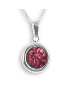 LifeStone™ Perfect Circle Cremation Ashes Pendant-Mulberry-Sterling Silver