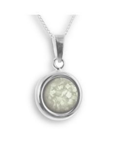 LifeStone™ Perfect Circle Cremation Ashes Pendant-Natural-Sterling Silver