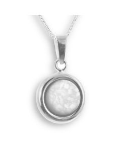 LifeStone™ Perfect Circle Cremation Ashes Pendant-Pearl-Sterling Silver