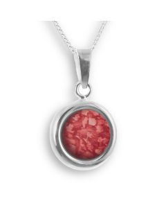 LifeStone™ Perfect Circle Cremation Ashes Pendant-Rose-Sterling Silver