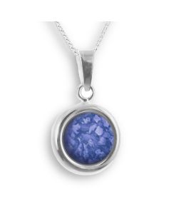 LifeStone™ Perfect Circle Cremation Ashes Pendant-Sapphire-Sterling Silver