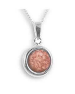 LifeStone™ Perfect Circle Cremation Ashes Pendant-Sienna-Sterling Silver