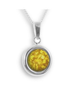 LifeStone™ Perfect Circle Cremation Ashes Pendant-Sunflower-Sterling Silver