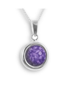 LifeStone™ Perfect Circle Cremation Ashes Pendant-Violet-Sterling Silver
