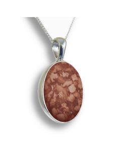 LifeStone™ Perfect Oval Cremation Ashes Pendant-Copper-Sterling Silver