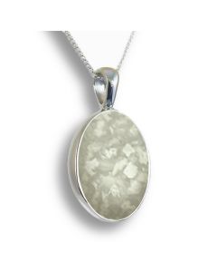 LifeStone™ Perfect Oval Cremation Ashes Pendant-Natural-Sterling Silver