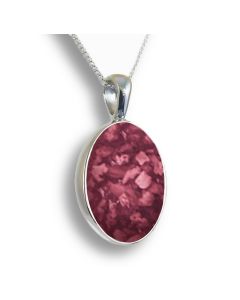 LifeStone™ Perfect Oval Cremation Ashes Pendant-Mulberry-Sterling Silver
