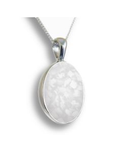 LifeStone™ Perfect Oval Cremation Ashes Pendant-Pearl-Sterling Silver