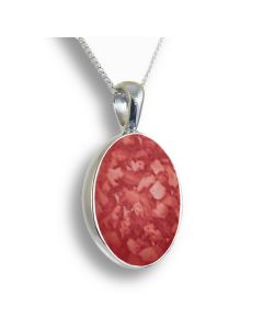 LifeStone™ Perfect Oval Cremation Ashes Pendant-Rose-Sterling Silver