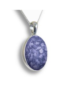 LifeStone™ Perfect Oval Cremation Ashes Pendant-Sapphire-Sterling Silver