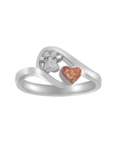 LifeStone® Pet Paw Heart Cremation Ashes Ring