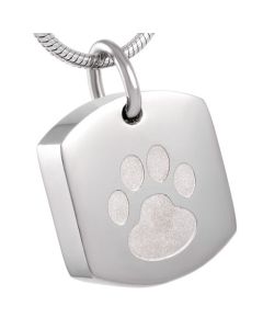 Paw Dog Tag - Stainless Steel Pet Cremation Ashes Jewellery Pendant