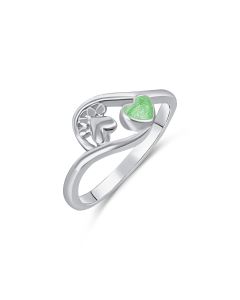 LifeStone™ Pet Paw Heart Cremation Ashes Ring-Apple-Sterling Silver