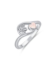 LifeStone™ Pet Paw Heart Cremation Ashes Ring-Ballerina-Sterling Silver