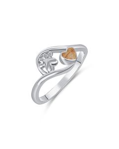 LifeStone™ Pet Paw Heart Cremation Ashes Ring-Copper-Sterling Silver