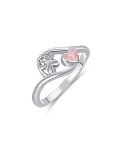 LifeStone™ Pet Paw Heart Cremation Ashes Ring-Cupid-Sterling Silver