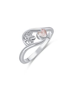 LifeStone™ Pet Paw Heart Cremation Ashes Ring-Sienna-Sterling Silver