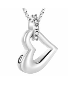 Precious Heart - Stainless Steel Ashes Jewellery Memorial Urn Pendant