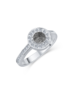 LifeStone™ Ladies Radiant Circle Cremation Ashes Ring-Midnight-Sterling Silver