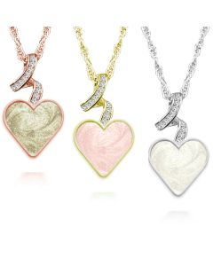 LifeStone® Ribboned Heart Cremation Ashes Memorial Pendant