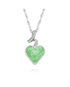 LifeStone™ Ribboned Heart Cremation Ashes Pendant-Apple-Sterling Silver
