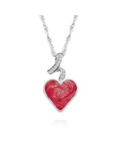 LifeStone™ Ribboned Heart Cremation Ashes Pendant-Rose-Sterling Silver
