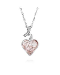 LifeStone™ Ribboned Heart Cremation Ashes Pendant-Sienna-Sterling Silver