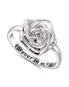 Rose Ring - Stainless Steel Cremation Ashes Jewellery Memorial Keepsake