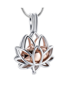 Lotus Flower - Stainless Steel Cremation Ashes Jewellery Pendant