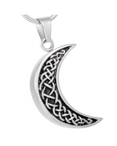 Scroll Moon - Stainless Steel Cremation Jewellery Memorial Pendant