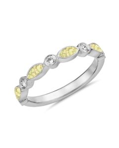 LifeStone™ Ladies Serenity Hearts Cremation Ashes Ring-Daffodil-Sterling Silver