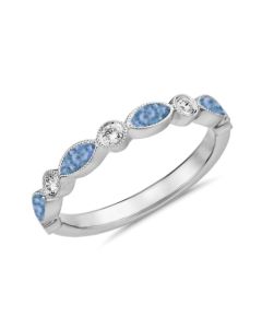 LifeStone™ Ladies Serenity Hearts Cremation Ashes Ring-Sapphire-Sterling Silver