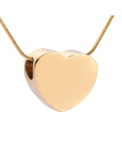 Slide Heart Gold - Stainless Steel Cremation Ashes Jewellery Pendant