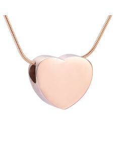 Slide Heart Rose Gold - Stainless Steel Cremation Ashes Jewellery Pendant