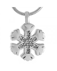 Snowflake - Stainless Steel Cremation Ashes Memorial Urn Pendant