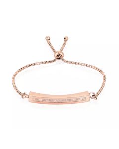 Crystal Bar Bracelet- Rose Gold Stainless Steel Cremation Ashes Jewellery