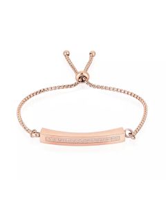Crystal Bar Bracelet- Rose Gold Stainless Steel Cremation Ashes Jewellery
