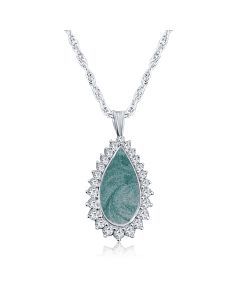 LifeStone™ Cherished Tear Cremation Ashes Pendant-Peacock-Sterling Silver