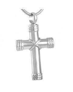Strong Cross - Stainless Steel Cremation Ashes Memorial Pendant