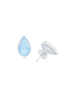LifeStone™ Ladies Teardrop Cremation Ashes Earrings-Azure