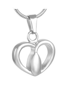 Teardrop Heart - Stainless Steel Cremation Ashes Jewellery Pendant