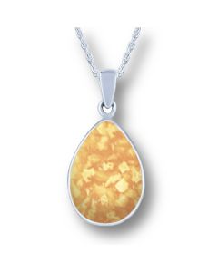 LifeStone™ Perfect Teardrop Cremation Ashes Pendant-Amber-Sterling Silver
